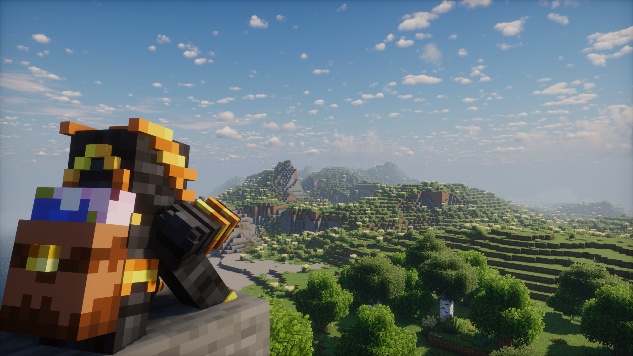 A player overlooking the open frontier